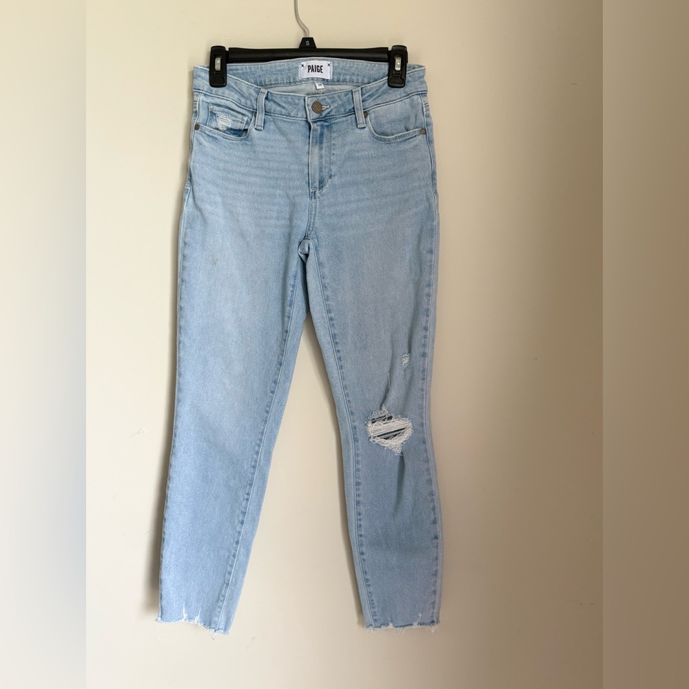 PAIGE Light Blue Distressed Verdugo Ankle Women Jeans Size 28